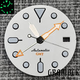 29mm Blue Red Black Orange GMT NH34 White Glossy Dial With Hands C3 Lume Fit NH34 Mechanical Watch Modified Accessories