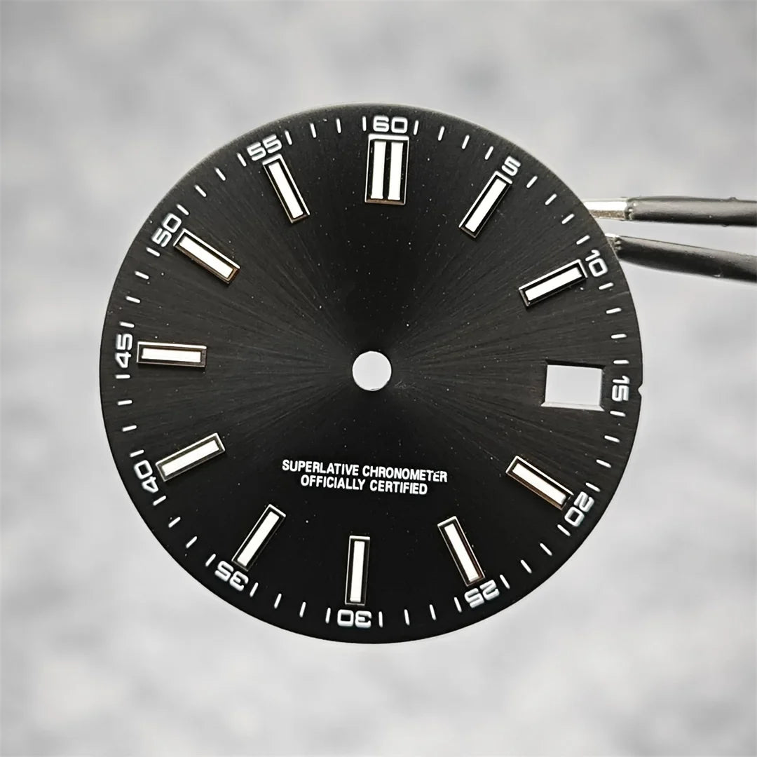 NH35 Watch Dial 28.5mm Log Modified Dial BGW9 Blue Green Luminous Watch Face Modified Watch Accessories for NH35 NH36 movements