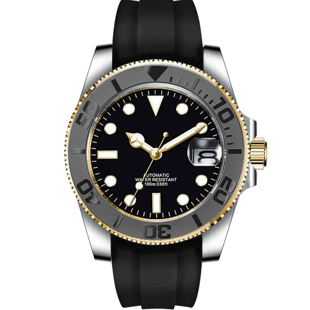Corgeut 3002 Dive Watch  NH35 / miyota 8215 40mm Yacht Watch Two Tone Gold Ceremic Bezel  10bar Sapphire