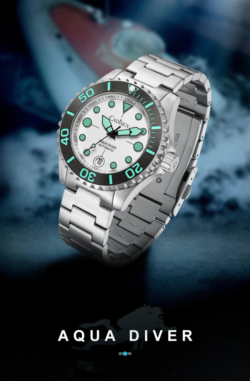 Cadisen C8232 Submariner DIVER  NH35A 100M Waterproof Luminous AR Sapphire 40MM