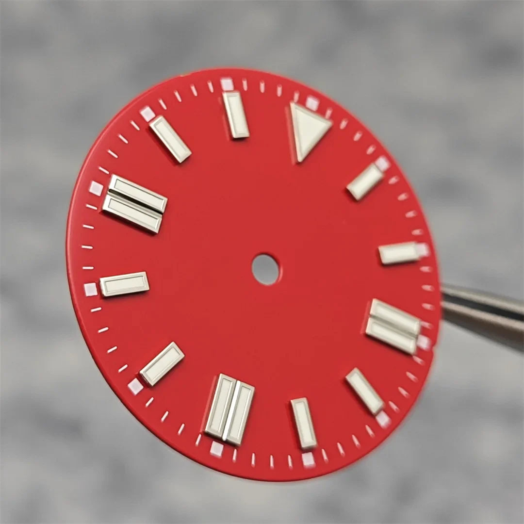 28.5mm Watch Dial Colorful Enameled Surface with Green Luminous Watch Faces for NH35/ ETA2836/ 8215 Mechanical Movement