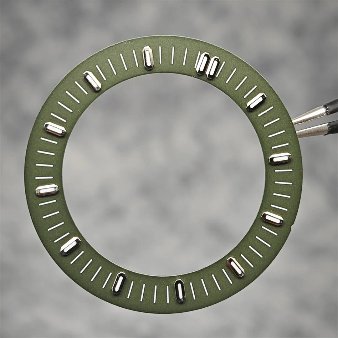 31mm Watch Dial Hollowed Out Surface Green Luminous Watch Faces Accessories Repair Parts NH70／NH35 / NH36 Movement