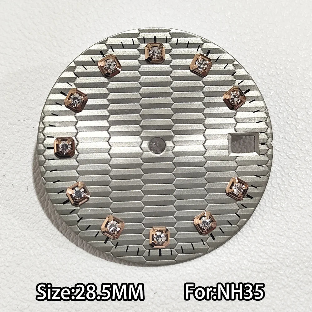 28.5mm Watch Dial For NH 35 NH36 Movements Green Luminous Single/No Date just Calendar Dial Roman Men Watches Accessories