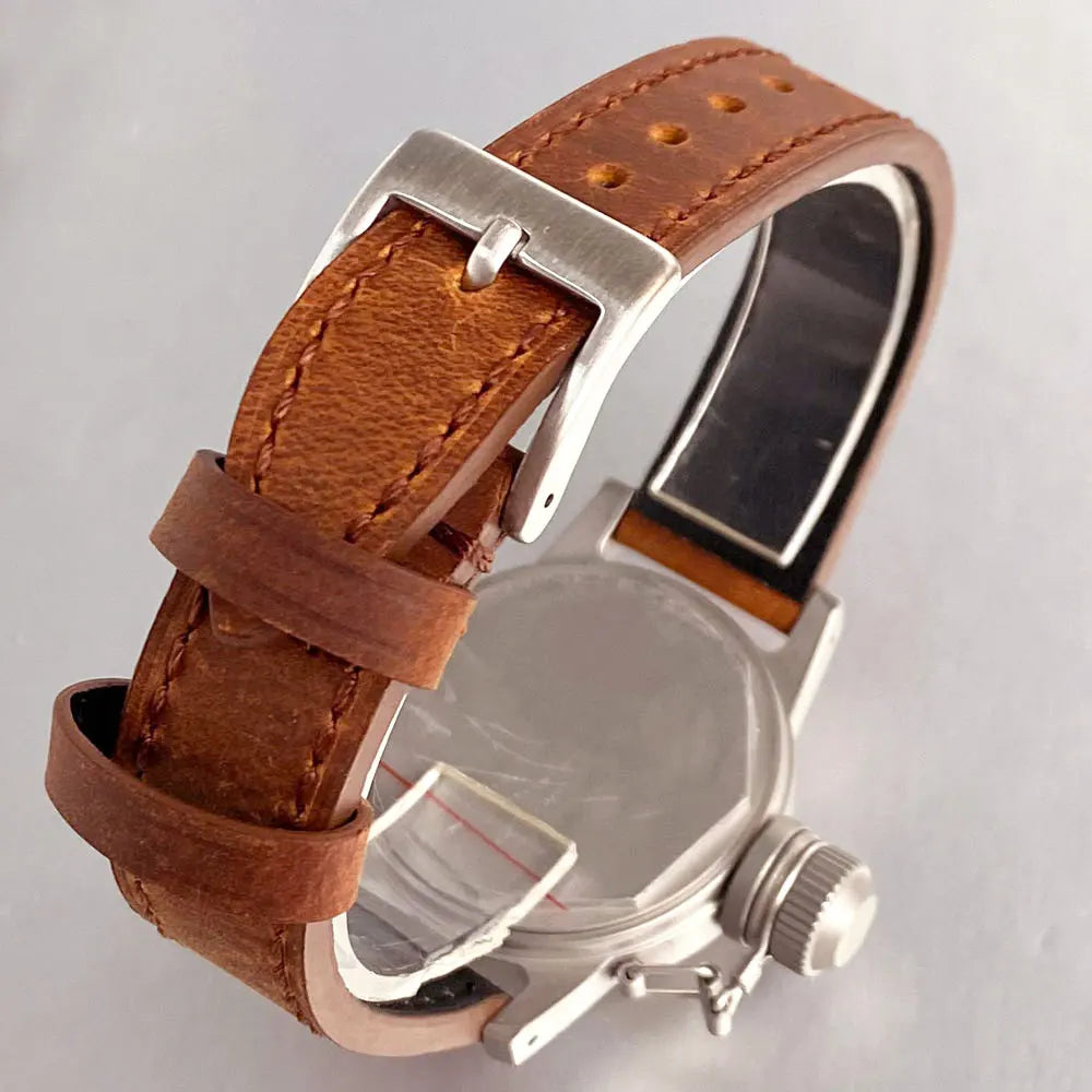 Tandorio Militarywatch TD135E 36MM NH35A Automatic BigCrown Dome Sapphire sandblast 20ATM