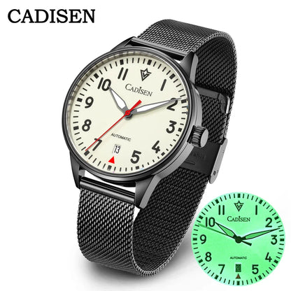 Cadisen C8224 Minimalist C3 Luminous Miyota 8215 AR Sapphire 5ATM Mesh strap 40MM