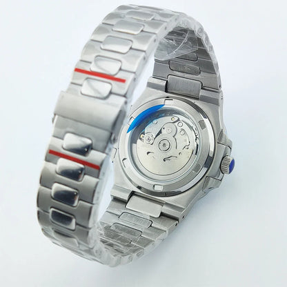 Special dial Nautilus Watch 41mm NH35 who cares i'm already late Sapphire 10Bar Dress Glass back