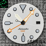 29mm Blue Red Black Orange GMT NH34 White Glossy Dial With Hands C3 Lume Fit NH34 Mechanical Watch Modified Accessories