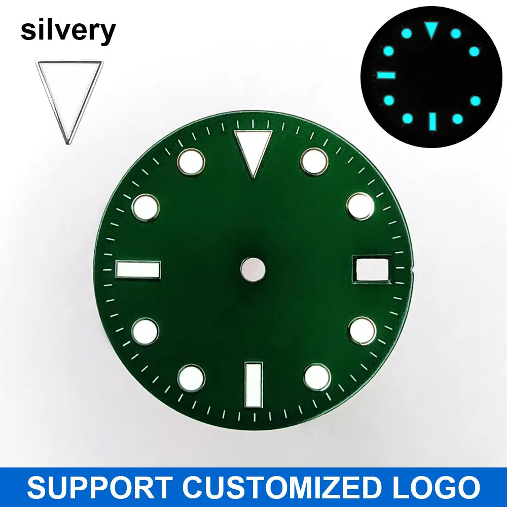 28.5mm diameter dial suitable for NH-34/35/36 movements GMT Luminous dial customization LOGO/name DIY dial watch parts