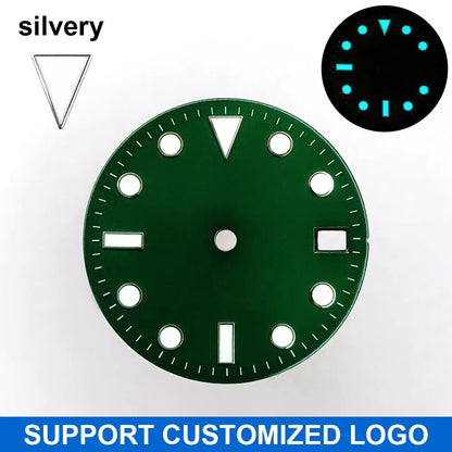 28.5mm diameter dial suitable for NH-34/35/36 movements GMT Luminous dial customization LOGO/name DIY dial watch parts