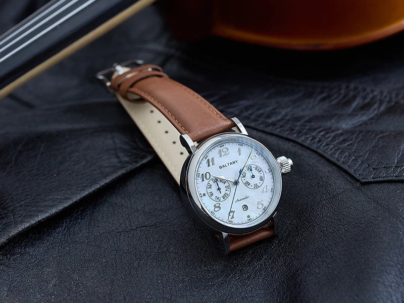 Baltany Pilot Watch Men S6048 9122 Automatic Watch Hardening Process Vickers 500HV Waterproof Luxary Mechanical Wristwatch Man