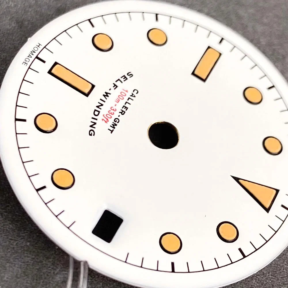 29mm Black White Luminous coating GMT Watch Dial fit NH34 NH34A GMT Automatic Mechanical Men Watch Accessories