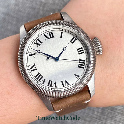 Tandorio Fluted Pilot Watch TD117A 20BAR  NH35 PT5000 Roman Numerals Sapphire 39mm