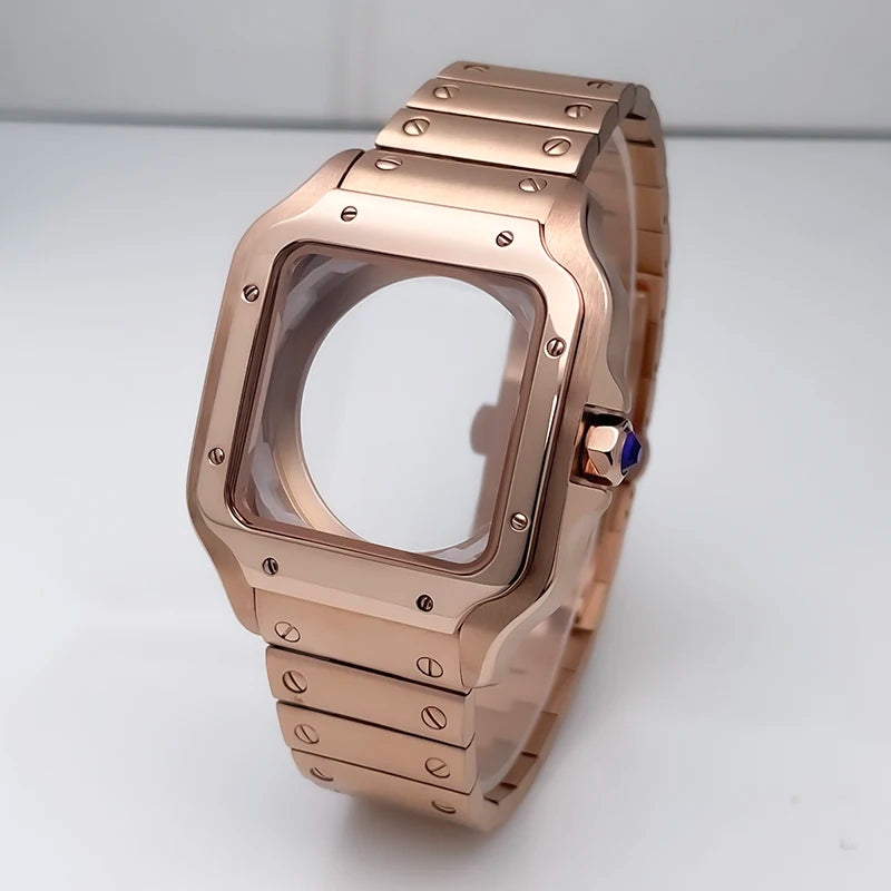 NH35 Case 38mm Sapphire Glass Stainless Steel Square Watch Case Accessories Modification Parts Suitable NH35 NH36 NH38 Movements