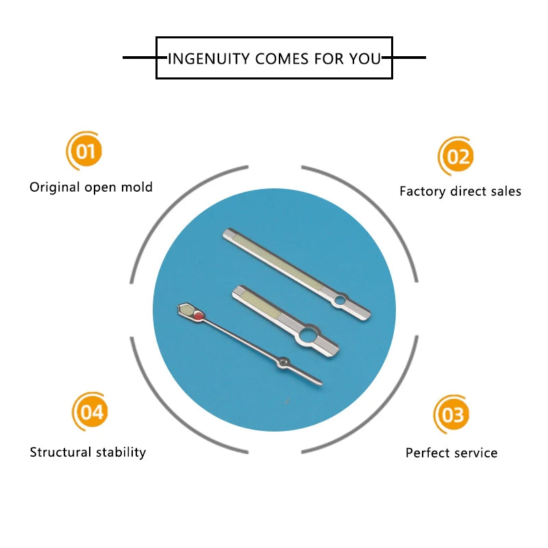 Watch Hands Size 8mm*12.5mm*11mm Green Luminous Hands for Caliber 7s36 4R36 NH35 NH36 Silver Hands Green Luminous Hands