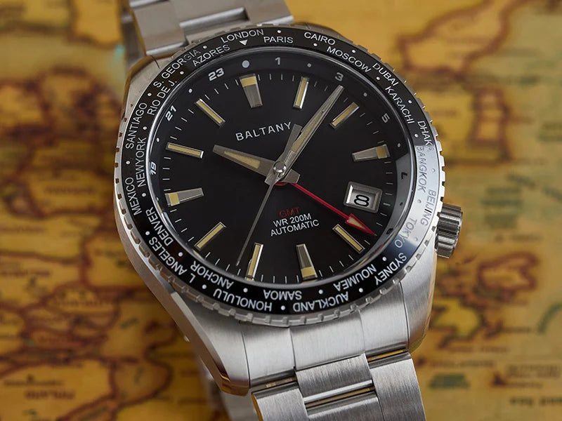 Baltany 40MM Date Sports Watch Man S6083 NH34 Auto Mechanica Watch Ceramic Bezel 20ATM Stainless Steel Bracelet Sports Watch