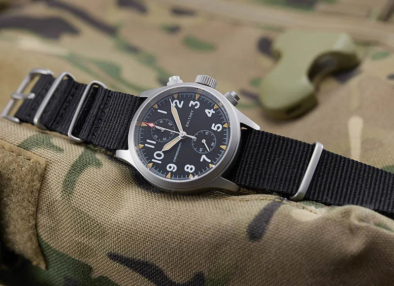 Customizable Baltany Chronograph Watch S5033 39MM Military Quartz Watch VK61  AR Sapphire 100M Waterproof  Swiss Lume