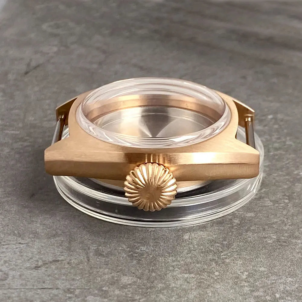 New 36mm Double Domed Sapphire Glass Solid Bronze Watch Cases NH35 Fit NH35 NH36 NH38 ETA2824 PT5000 Movement