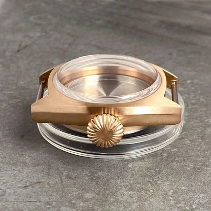 New 36mm Double Domed Sapphire Glass Solid Bronze Watch Cases NH35 Fit NH35 NH36 NH38 ETA2824 PT5000 Movement