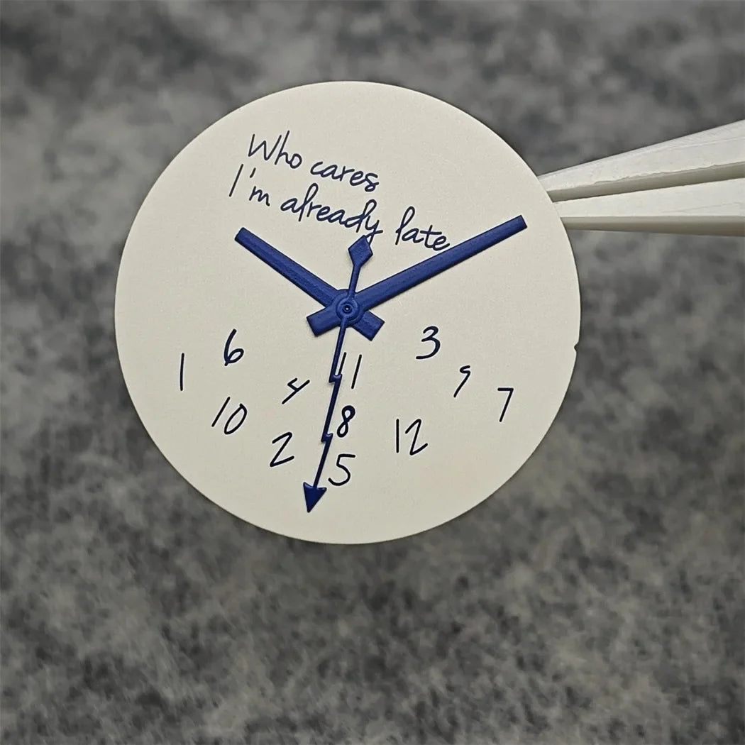 Modified Blue Log Hands + Watch Dial Set 28.5mm DIY Watch Faces Fits NH35/4R36 Movement Who Cares Lt's Already Late Accessories
