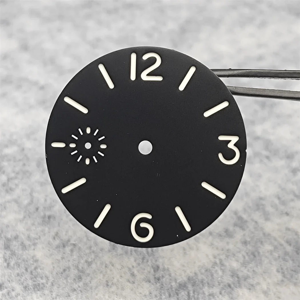 34.5mm Watch Dial Face Insert Parts with Watch Hands for ETA6497/ ST3600 Movement Watch Green Luminous Accessories Modify