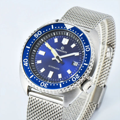 45MM PARNSRPE Big Abalone Automatic NH35 Movement Aseptic Dial Sapphire Diver 20 Bar Turtle
