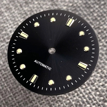 Non-Radiation 50-FATHOMS Watch Dial Parts 29mm for NH35 PT5000 Green Luminous Case Parts Sterile Nologo Hand Set for Dive Watch