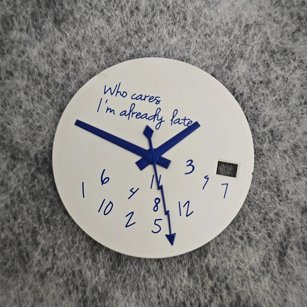 Modified Blue Log Hands + Watch Dial Set 28.5mm DIY Watch Faces Fits NH35/4R36 Movement Who Cares Lt's Already Late Accessories