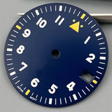 Watch Dial 29mm Pilot Style Black Green White Dial C3 Green Luminous Fit NH35 NH36 ETA2824 2836 PT5000 MIYOTA DG Movement