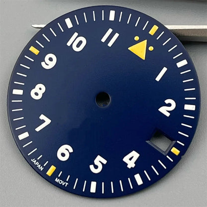 Watch Dial 29mm Pilot Style Black Green White Dial C3 Green Luminous Fit NH35 NH36 ETA2824 2836 PT5000 MIYOTA DG Movement