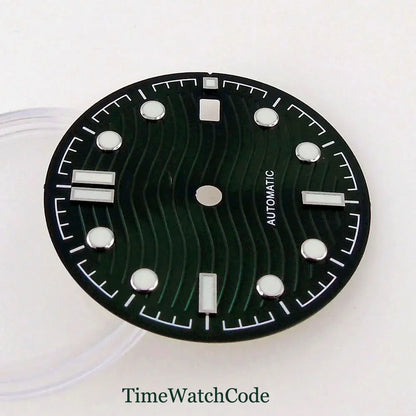 31mm Wave Dial Watch Face Hands Fit for NH35A ETA 2824 PT5000 ST2130 Miyota 8215 821A DG2813 3804 Movement Date Luminous Dial