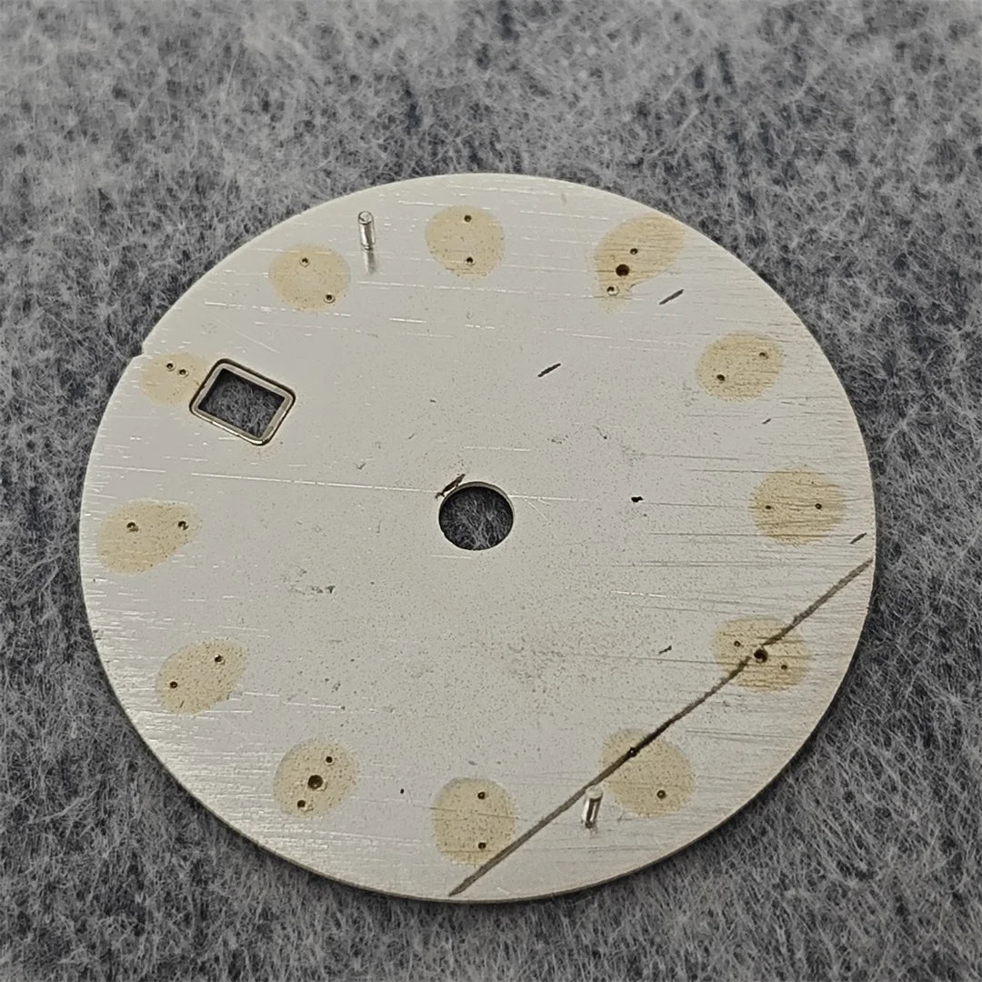 31MM Watch Dial Beige GMT Watch Faces + Watch Hands Non-luminous with Single Date Replace Parts for Japanese NH34 Movement