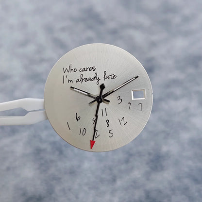 28.5mm Dial+hands Nh35 Nh36 Dial Suitable "Who Cares, I'm Already Late" Dial For NH36/35 Movement Watch Accessories
