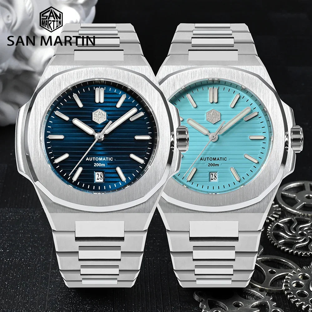San Martin Nautilus MOD SN0075G 43mm Sw200  PT5000 Automatic AR Sapphire 20 ATM BGW-9