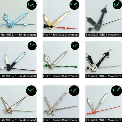 high-quality Watch accessories watch pointer NH series 35 NH36 hands green  luminous suitable for N H35/ NH36 movement