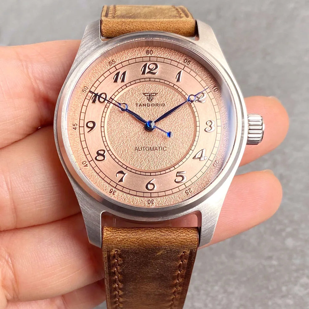 Tandorio TD191T Titanium Bronze 39mm 20ATM Pilot Watch NH35A PT5000 Sapphire 20Bar