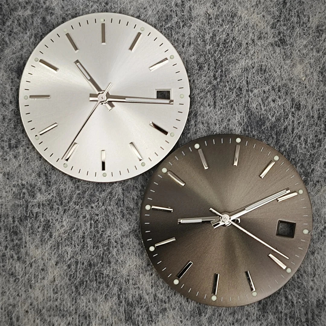 29mm Log Dial 8215 Watch Dial + Watch Hands Set Green Luminous Watch Faces Modified Accessories for 8215 / 8200 / 2813 Movement