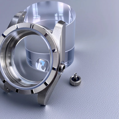 Original Diver Case 36mm NH35 Engine turned Bezel watch case for AK Parts Sapphire Glass Stainless Steel case Fit NH35 Movement 28.5mm Dial NH35