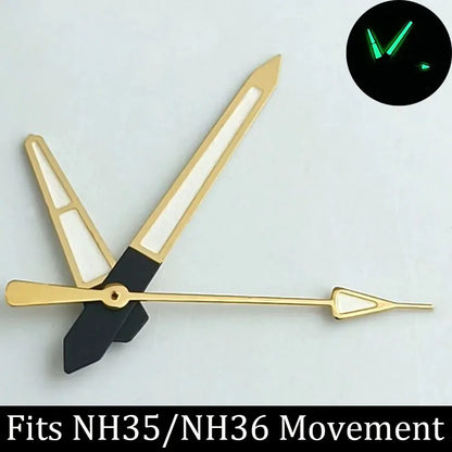high-quality Watch accessories watch pointer NH series 35 NH36 hands green  luminous suitable for N H35/ NH36 movement