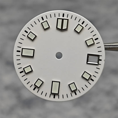 Modification 28.5mm Watch Dial Green Luminous Trend Watch Faces with Single Date Watch Accessory Suitable for NH35 Movement