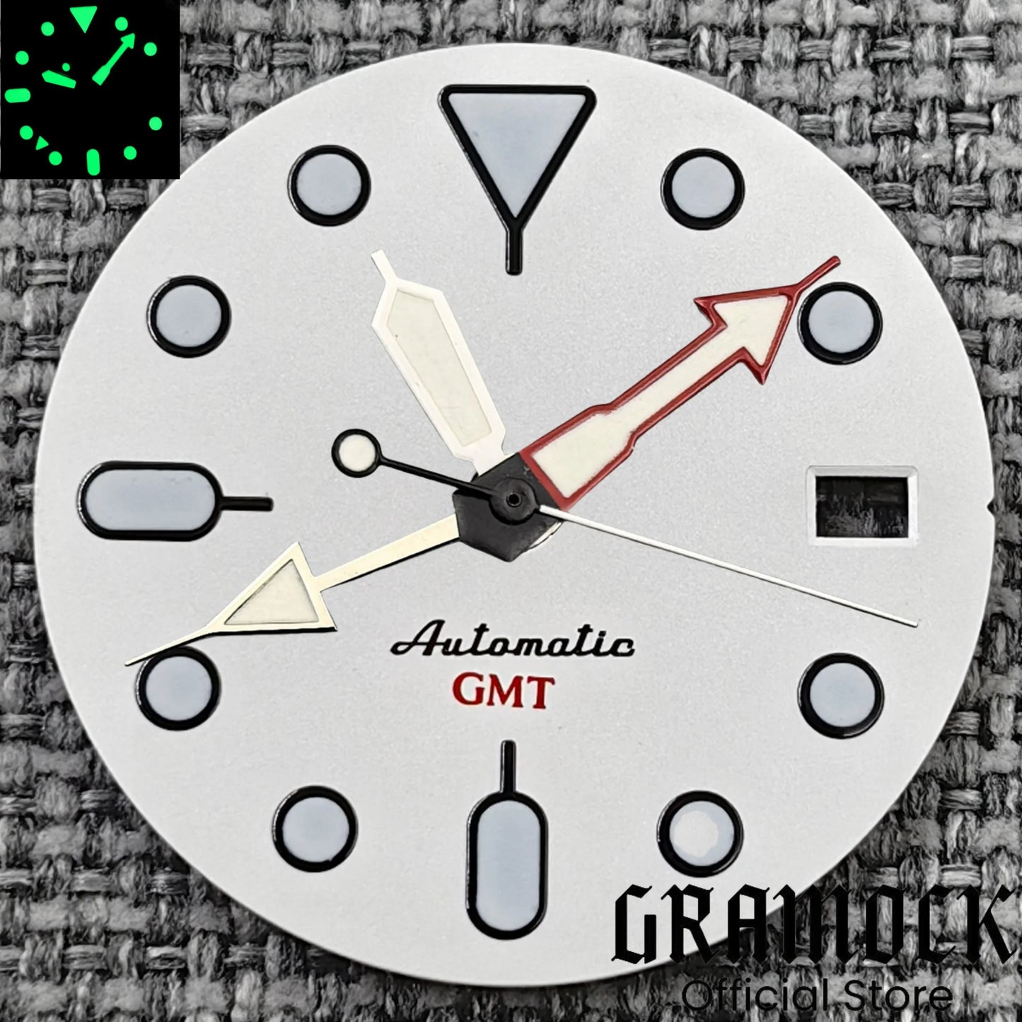 29mm Blue Red Black Orange GMT NH34 White Glossy Dial With Hands C3 Lume Fit NH34 Mechanical Watch Modified Accessories