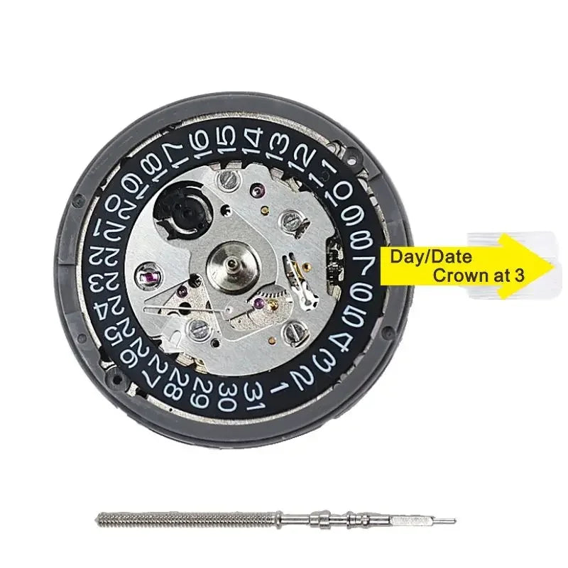 Japan Geniune NH35A Premium Mechanical Movement NH35 White Date wheel 24 Jewels Automatic Self-winding High Accuracy Movt Replace