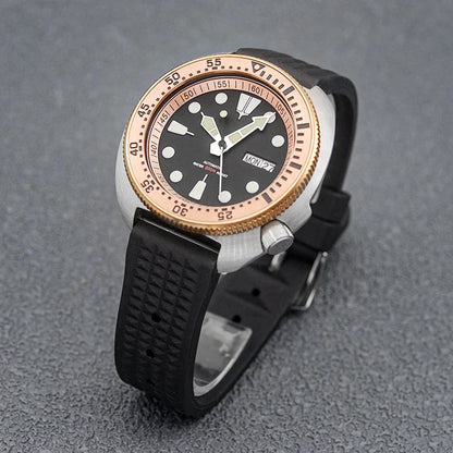 Sterile Albalone Turtle Watch  Golden ceramic bezel SKX6105 6309 NH36A sapphire 20Bar