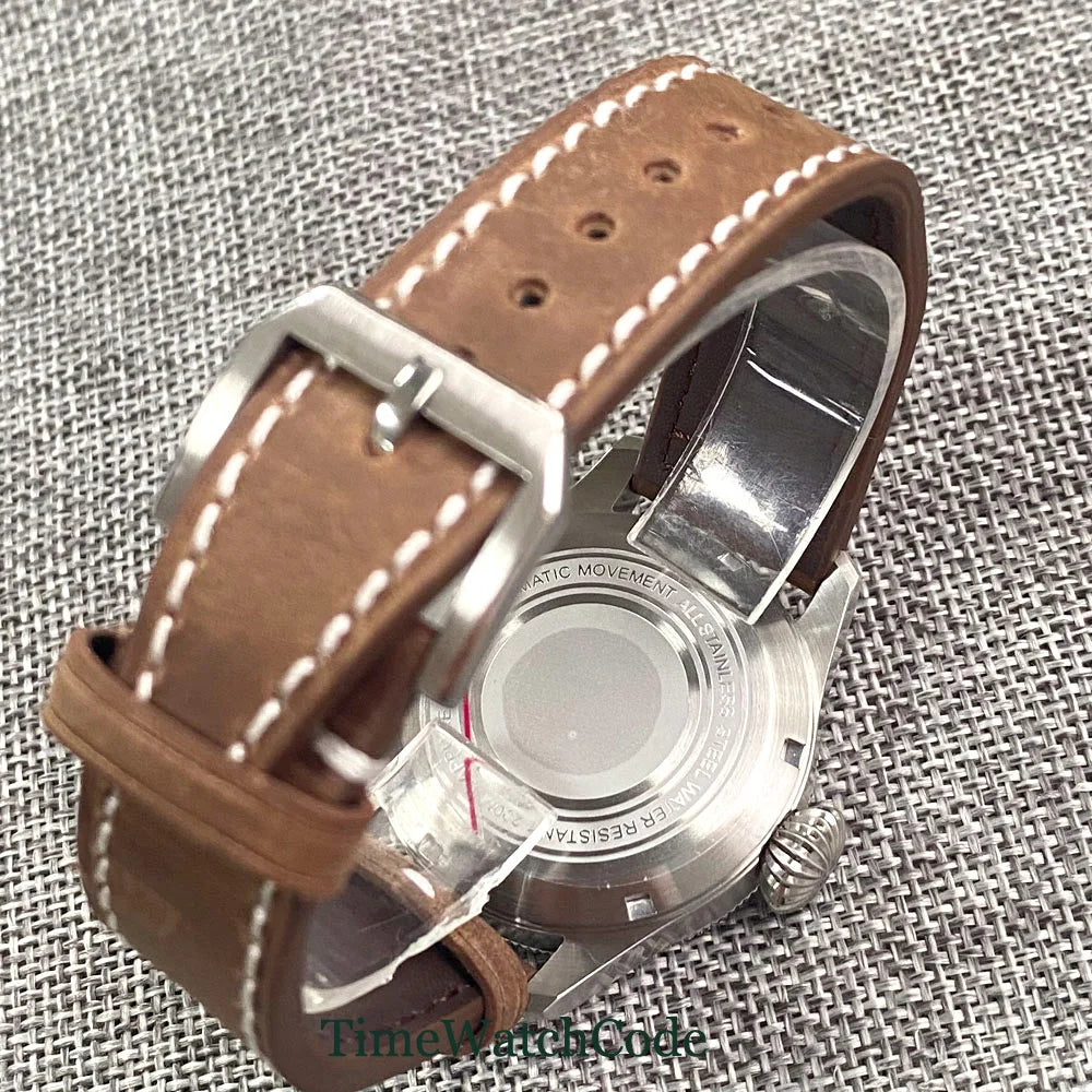 Tandorio Fluted Pilot Watch TD117A 20BAR  NH35 PT5000 Roman Numerals Sapphire 39mm