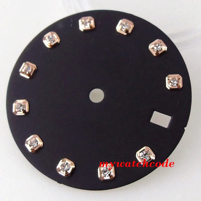 29mm Multicolor Gradient/Sunburst Watch Dial Silver/Gold/Rose Gold Diamond Marks Date Window Fit NH35A NH36A Automatic Movement