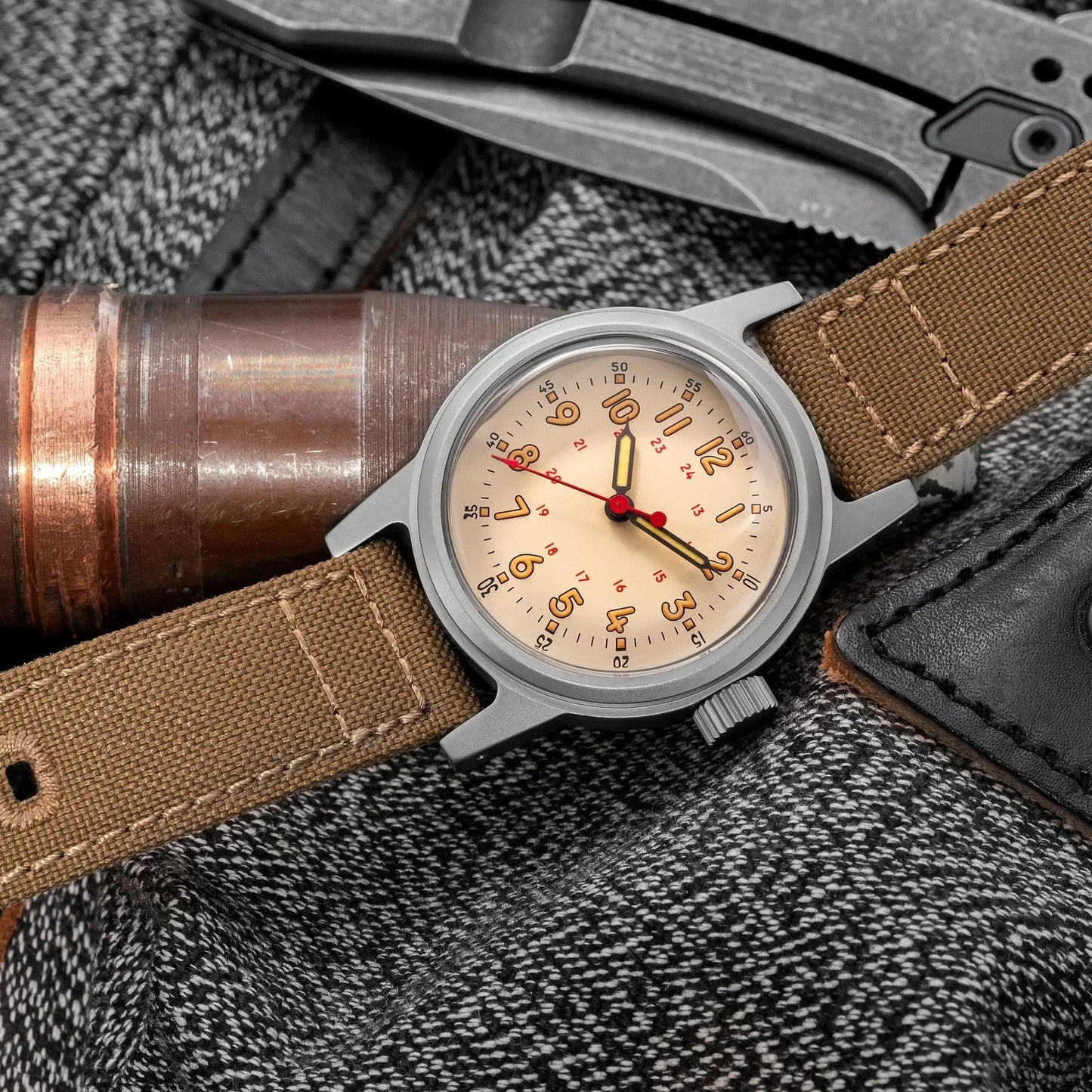 THORN SHY043 36mm  NH35 Automatic Retro Field Military Watch C3 Luminous 10bar