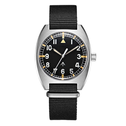 Baltany W10 Military Watch 36mm Calendar Super Luminous Leather Sapphire Stainless Steel NH35 Automatic Mechanical Wristwatches