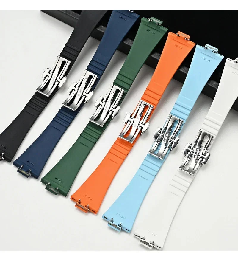 PRX watch band Quick Release  11mm 12mm T137.407/T137.410 Super Player Fluoro rubber FKM Watch Strap Bracelet