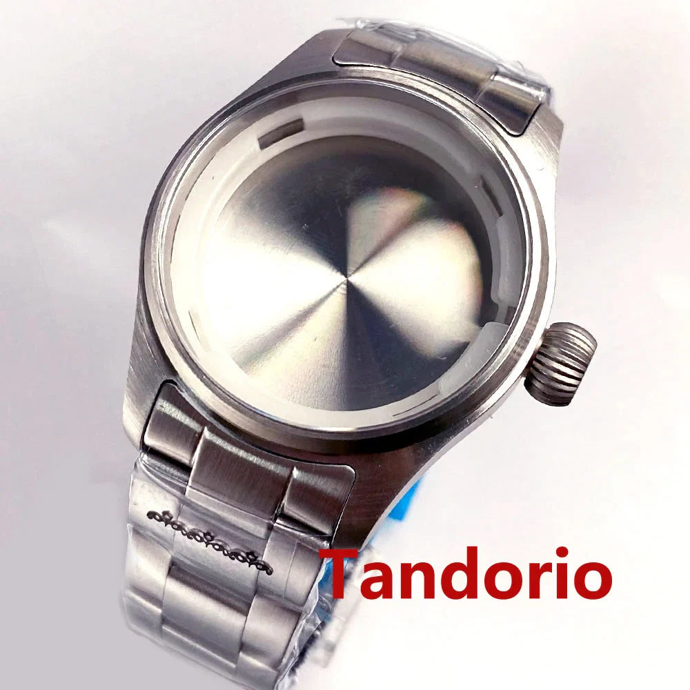 20ATM 39mm Stainless Steel Pilot Brushed Watch Case Sapphire Glass Fit NH35 NH36A ETA2824 PT5000 Automatic Movement