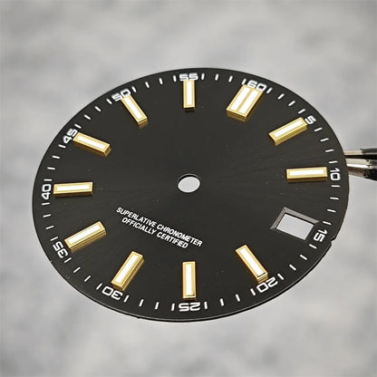 NH35 Watch Dial 28.5mm Log Modified Dial BGW9 Blue Green Luminous Watch Face Modified Watch Accessories for NH35 NH36 movements