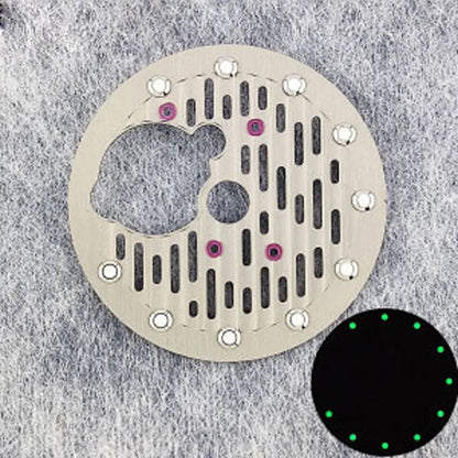 28.5mm Open NH35 Dial C3 Green Luminous Watch Dial Fit NH35 36 38 70 72 Movement Watch Accessories Custom Logo Dial